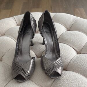 Adrianna Papell Metallic Silver D'Orsay Pumps